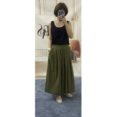 Pleated Cotton Skirt