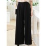 Pleated straight cutting pants