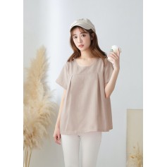Front pleated casual blouse
