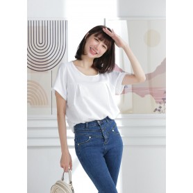 Front pleated casual blouse