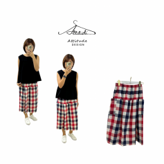 Front Piece Skirt Pants