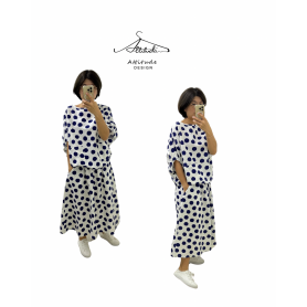 Dot2 Oversized Cotton Blouse