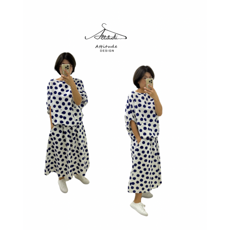 Dot2 Oversized Cotton Blouse