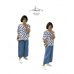 Dot2 Oversized Cotton Blouse