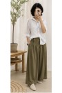 Linen Blend Side-Tie Wide Pants麻紗混仿側綁帶寬褲