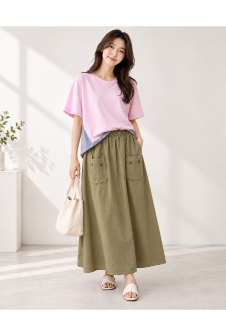 Mix fabric Cotton Tshirt