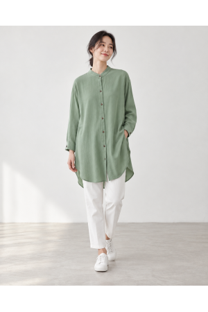 純綿長版襯衫COTTON LONG SHIRT